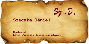 Szecska Dániel névjegykártya
